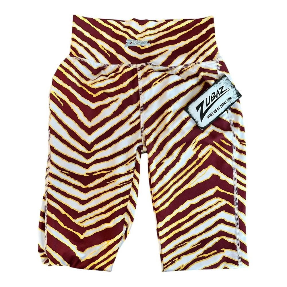 Retro Zubaz Pants Leggings Washington Colors Maroon Gold White Women Size XS NWT